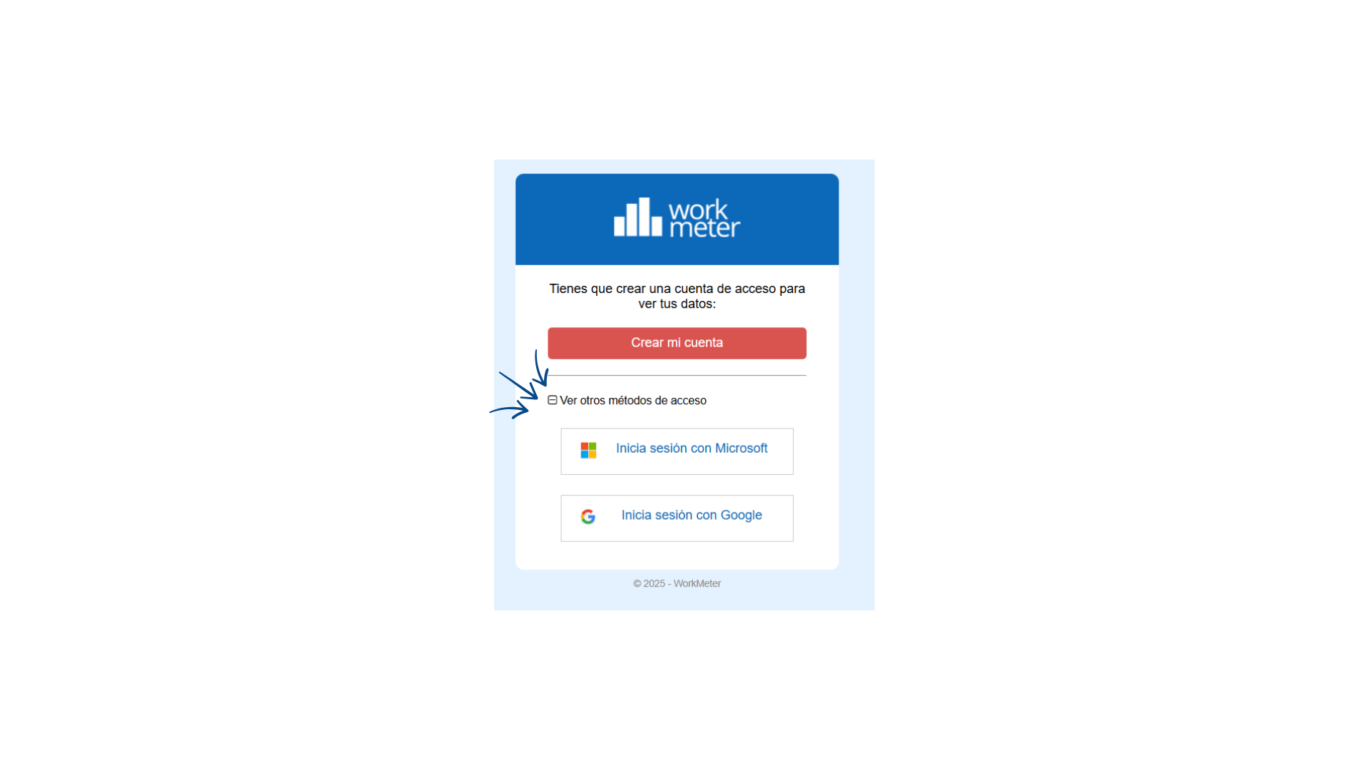 crear mi cuenta otros métodos